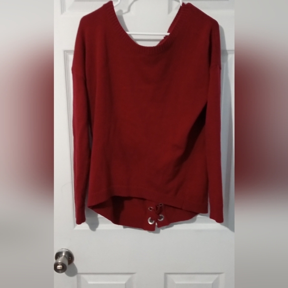 Express Sweaters - Express Deep Red Knit Sweater
